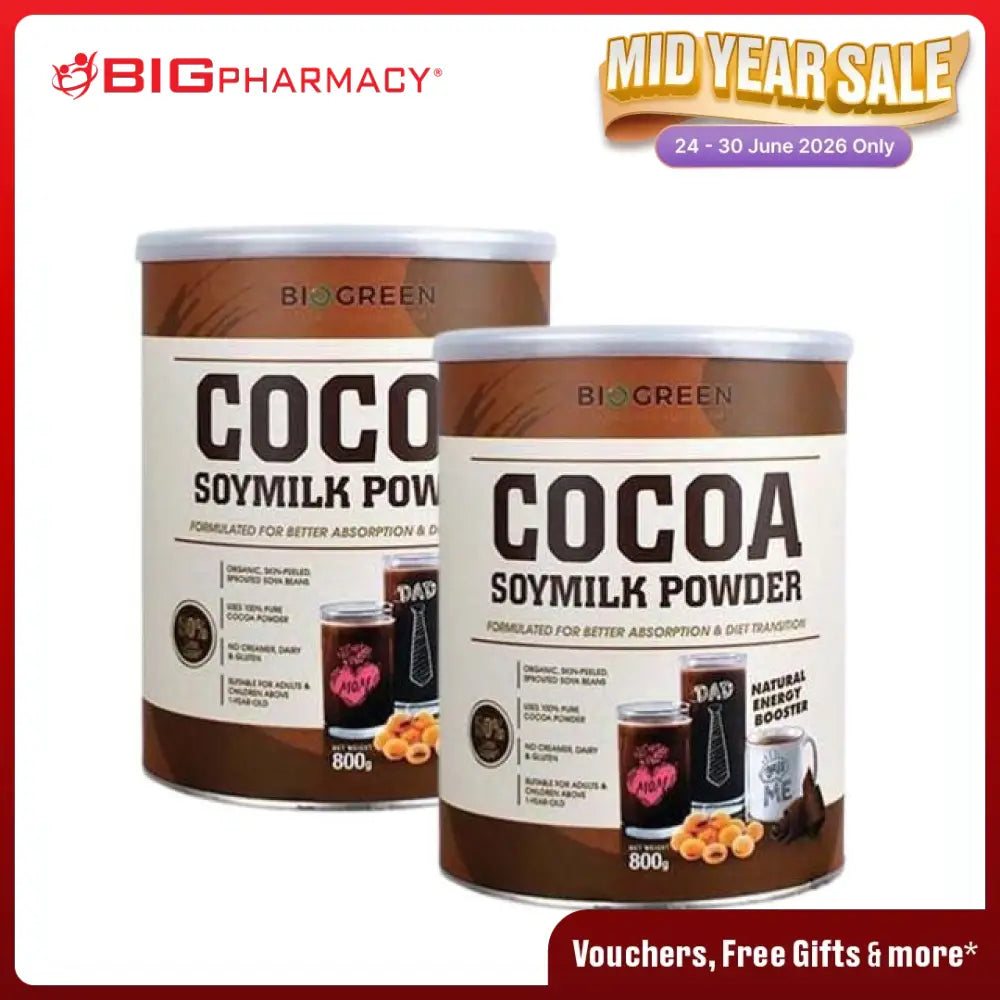 BIOGREEN COCOA SOYMILK 800G 2S + PREMIUM