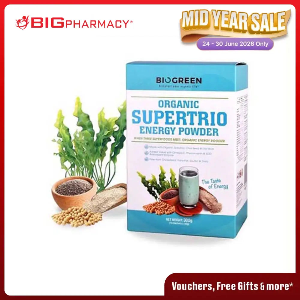 BIOGREEN ORGANIC SUPERTRIO ENERGY POWDER 30G 10S
