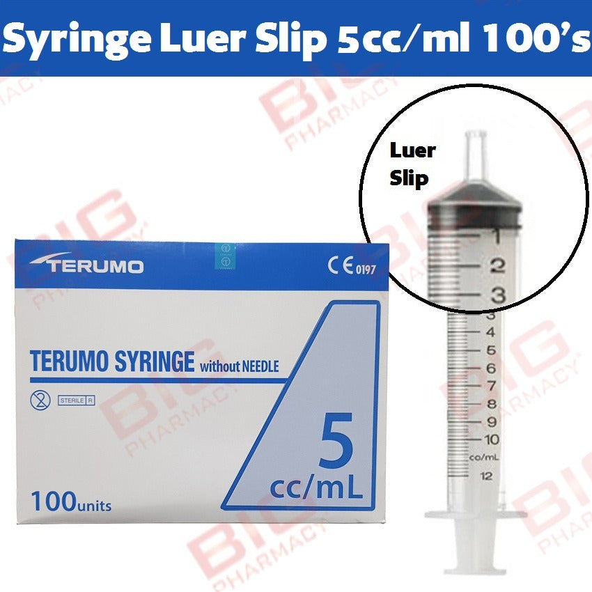 TERUMO SYRINGE WITHOUT NEEDLE 5ML SLIP TIP SS+05S 100S
