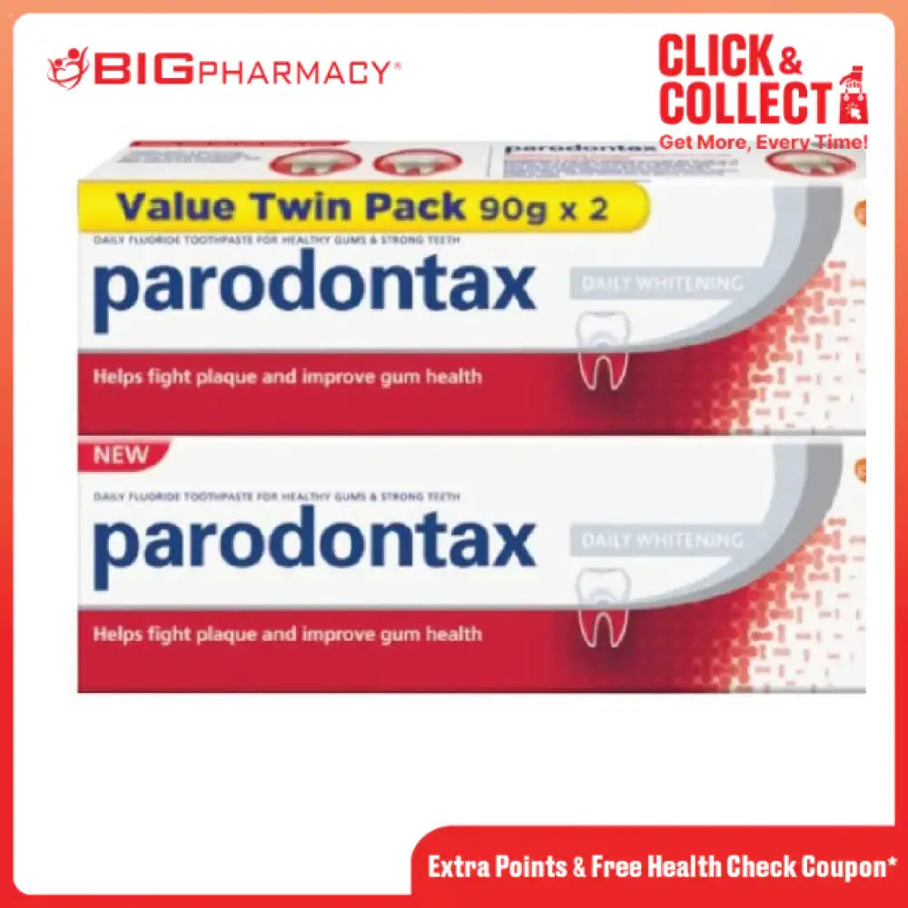PARODONTAX DAILY FLUORIDE WHITENING TOOTHPASTE 90G 2S