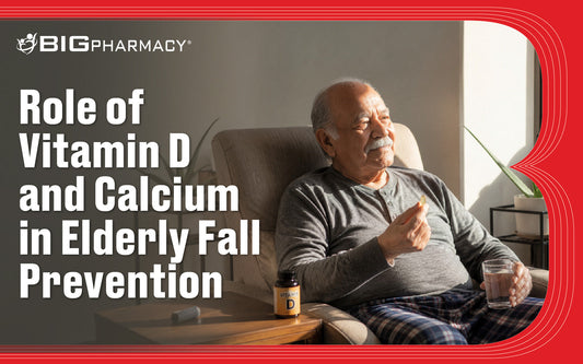 Older adult learning about vitamin D and calcium for bone health and fall prevention