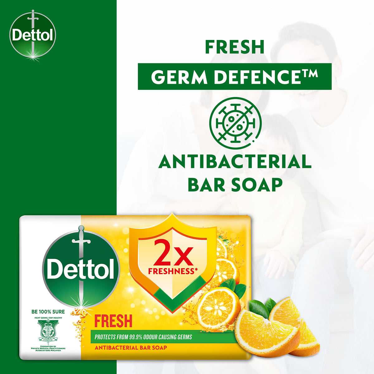 DETTOL BAR SOAP FRESH 100G 4S