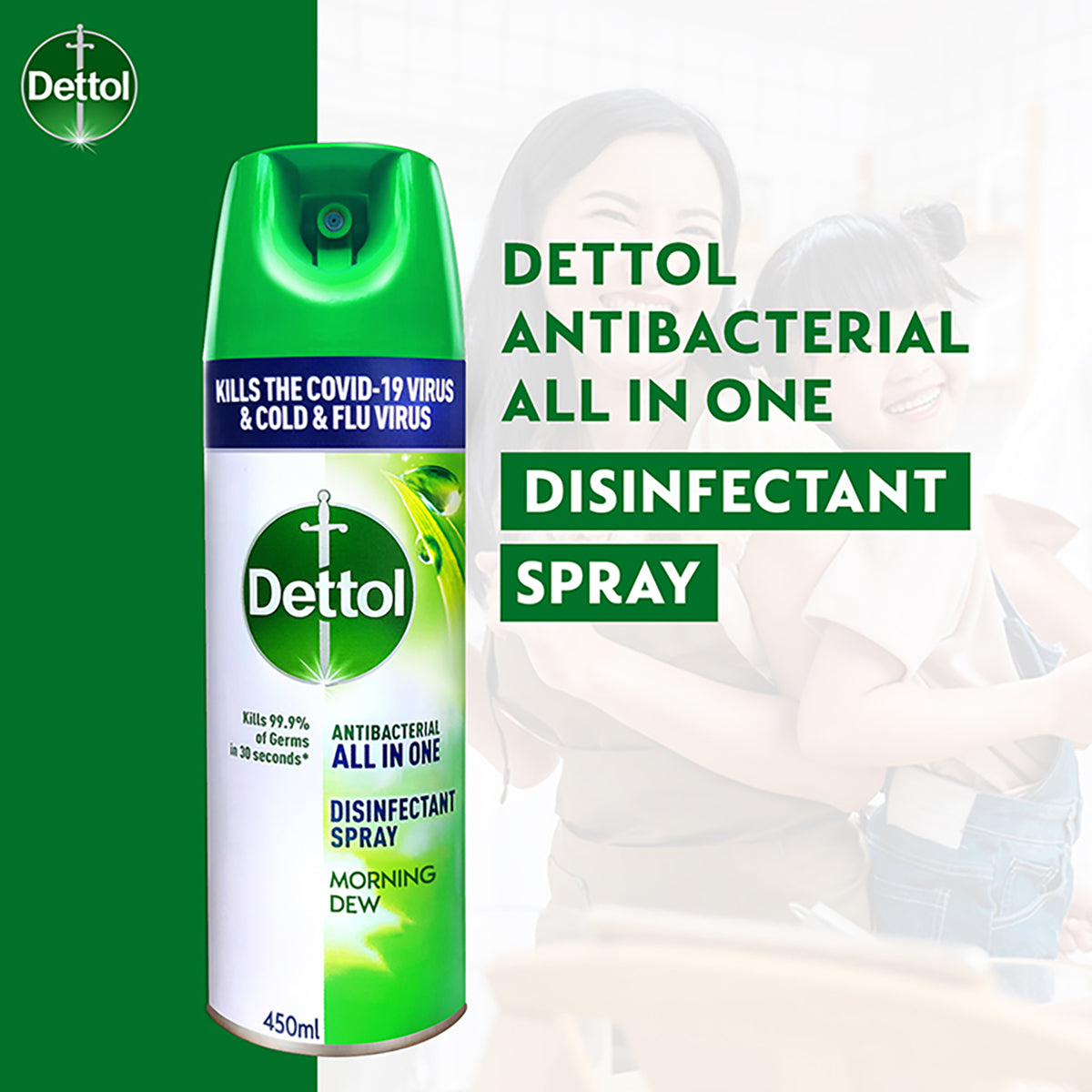 DETTOL SPRAY MORNING DEW 450ML
