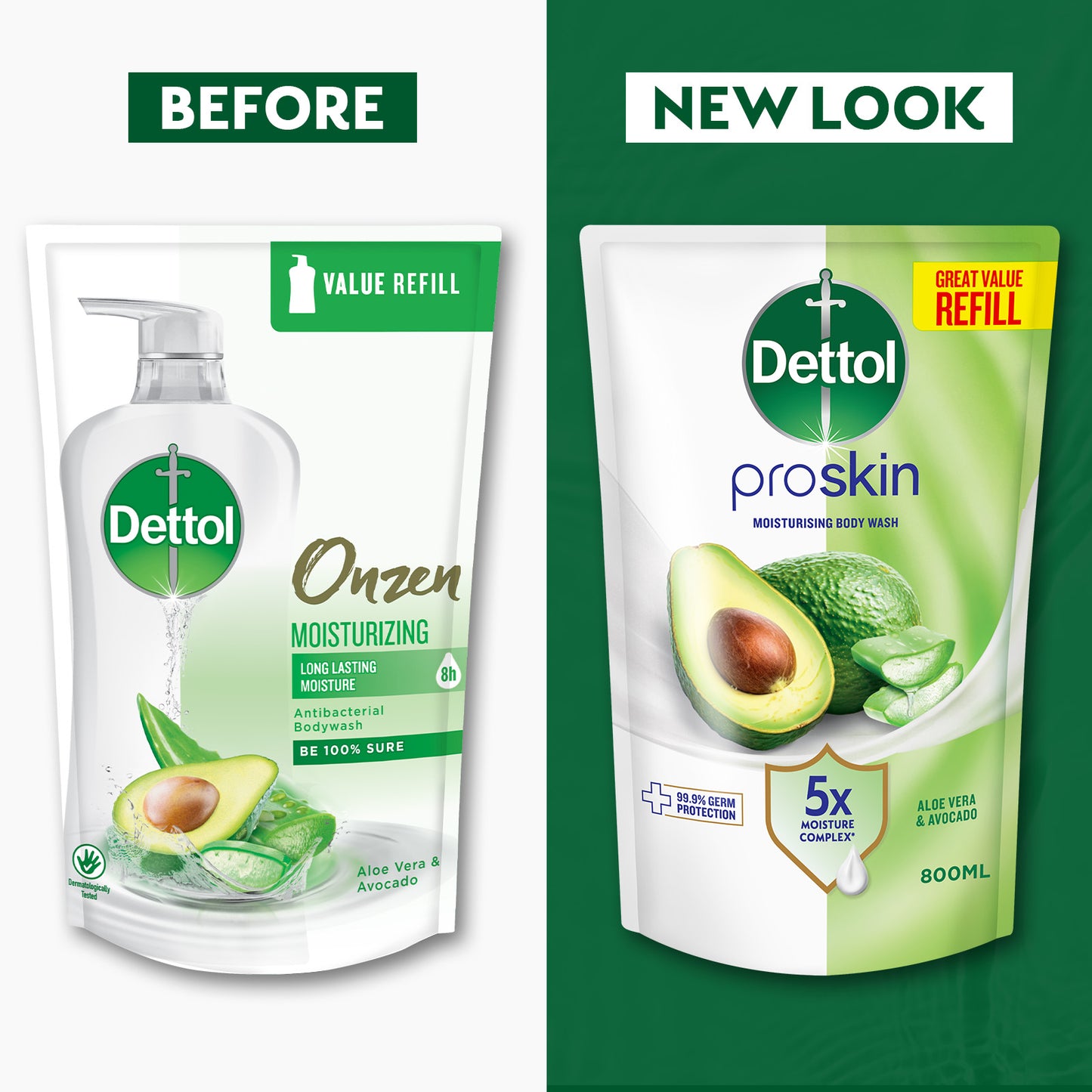 DETTOL ONZEN BODY WASH MOISTURIZING REFILL 800G