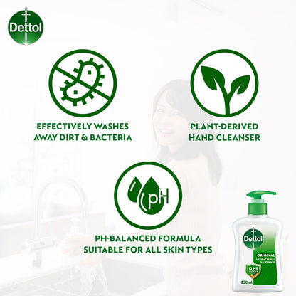 DETTOL ANTIBACTERIAL HAND WASH LIQUID ORIGINAL 250ML