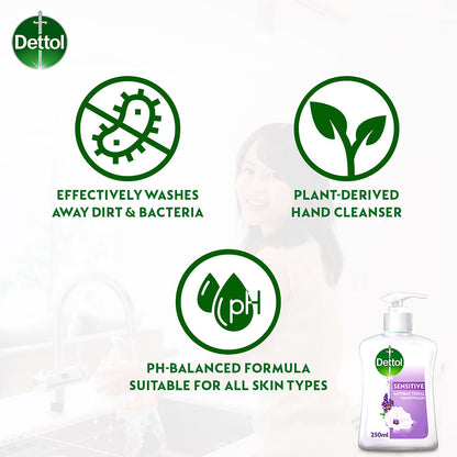 DETTOL ANTIBACTERIAL HAND WASH LIQUID SENSITIVE REFILL 225ML