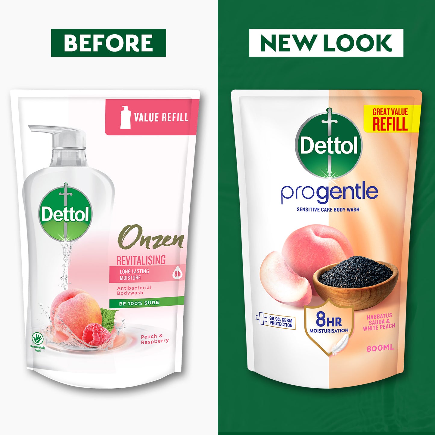 DETTOL ONZEN BODY WASH REVITALISING REFILL 800G