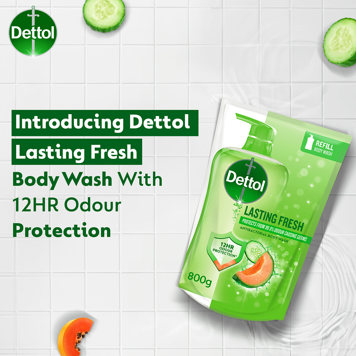 DETTOL SHOWER GEL LASTING FRESH (VALUE REFILL) 800G
