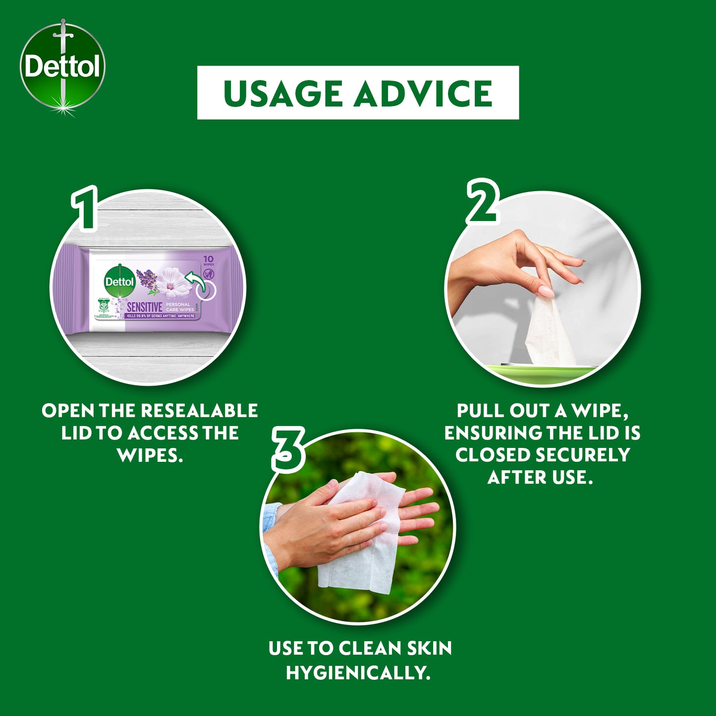 DETTOL WET WIPES SENSITIVE 10S
