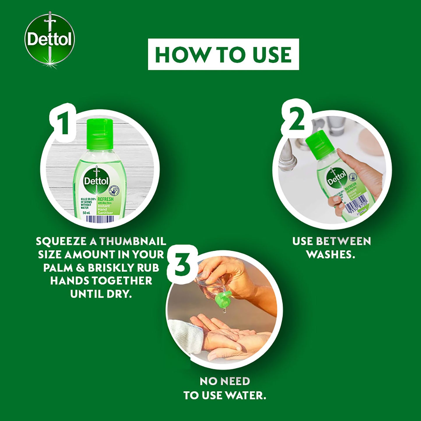 DETTOL HAND SANITISER REFRESH 50ML