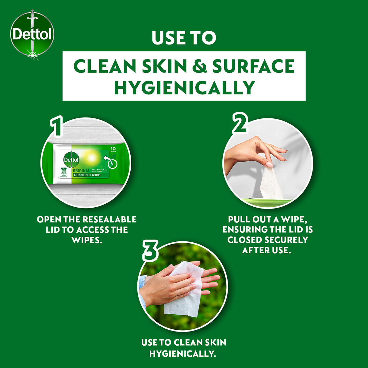 DETTOL WIPES ANTIBACTERIAL 10SX3