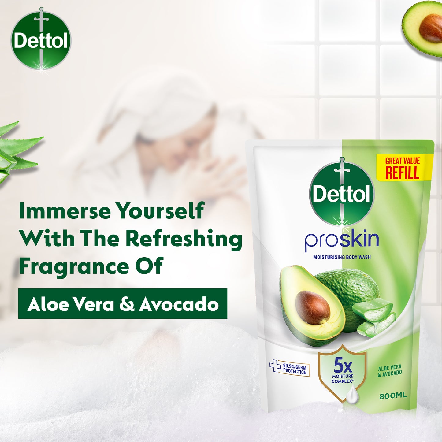 DETTOL ONZEN BODY WASH MOISTURIZING REFILL 800G