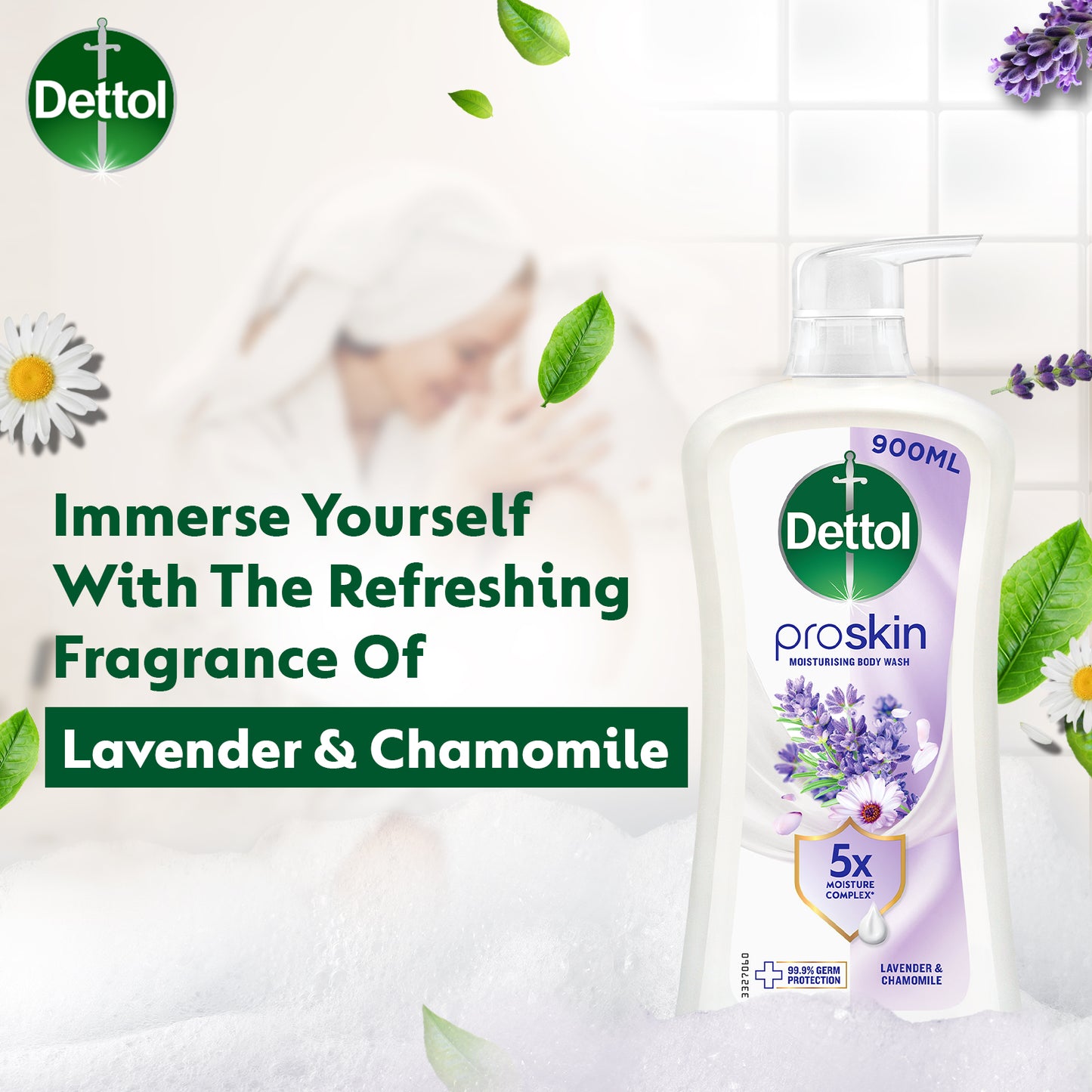 DETTOL SHOWER GEL LAVENDER & CHAMOMILE 800G