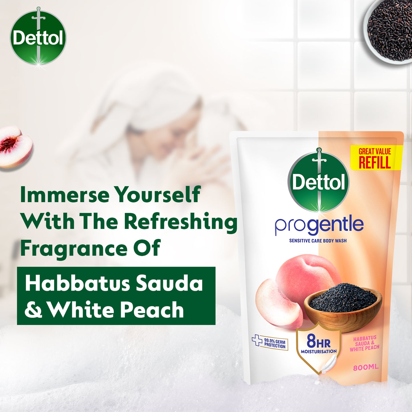 DETTOL ONZEN BODY WASH REVITALISING REFILL 800G
