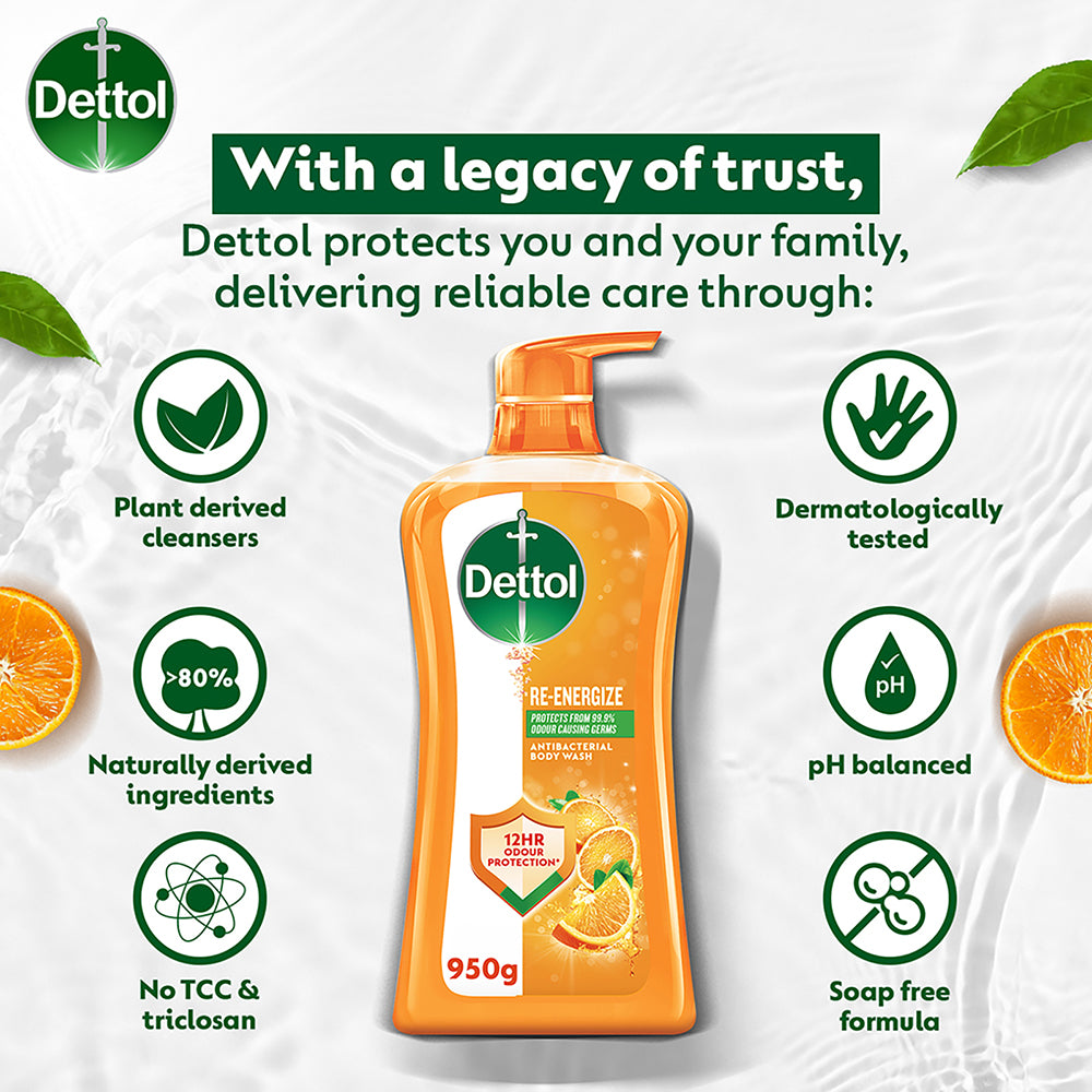 DETTOL SHOWER GEL RE-ENERGIZE 900G