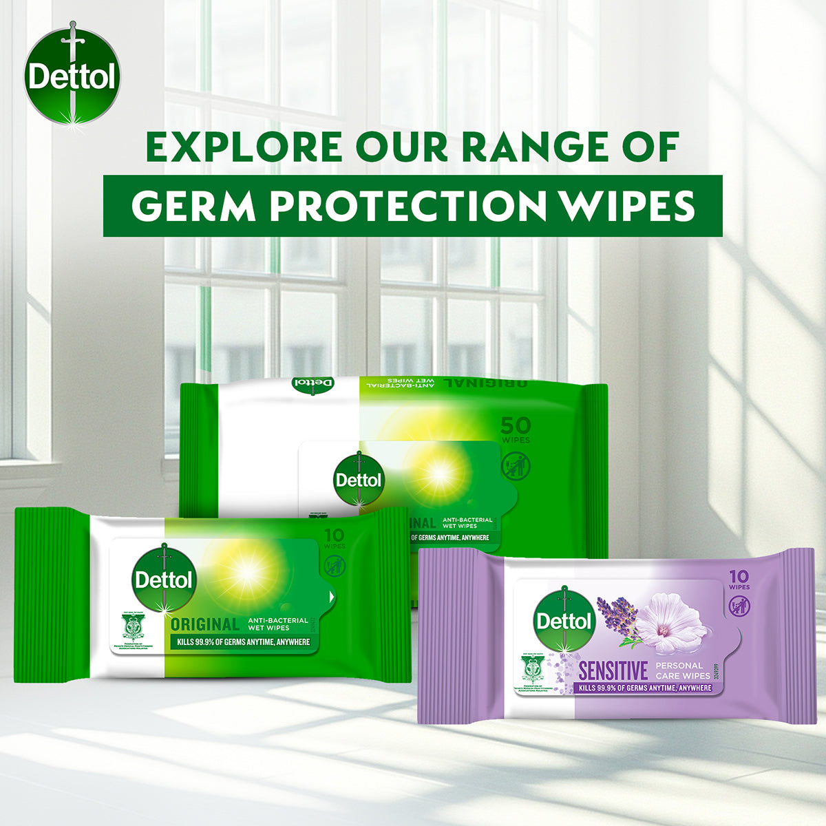 DETTOL WIPES ANTIBACTERIAL 10SX3
