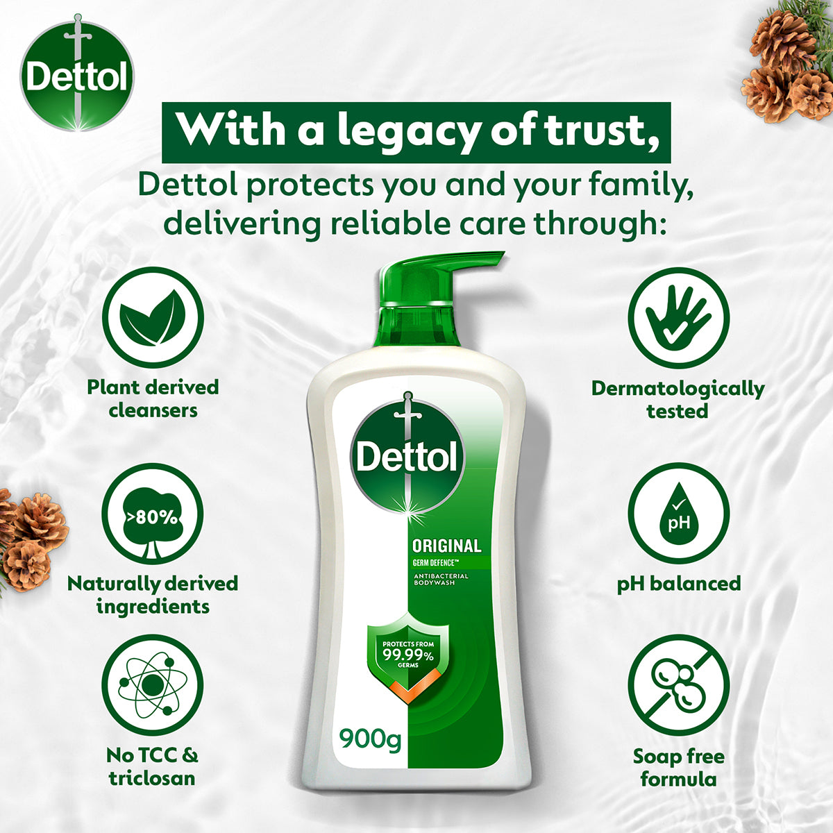 DETTOL SHOWER GEL ORIGINAL 900G