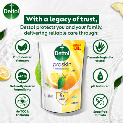 DETTOL SHOWER GEL GREEN TEA & BERGAMOT (VALUE REFILL) 720G