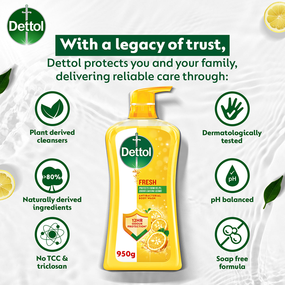 DETTOL SHOWER GEL FRESH 900G