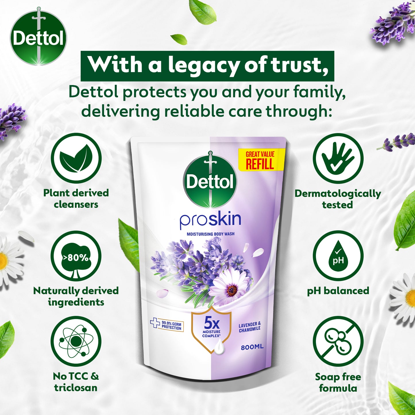 DETTOL SHOWER GEL LAVENDER & CHAMOMILE (VALUE REFILL) 720G