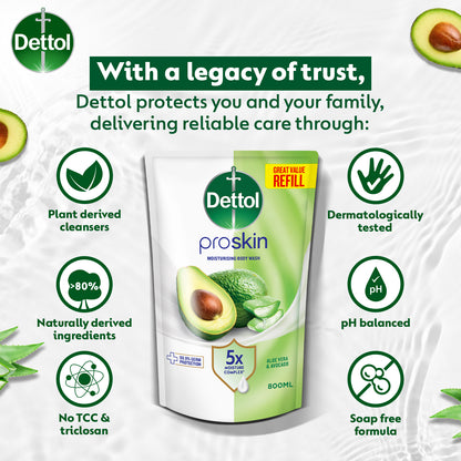 DETTOL ONZEN BODY WASH MOISTURIZING REFILL 800G