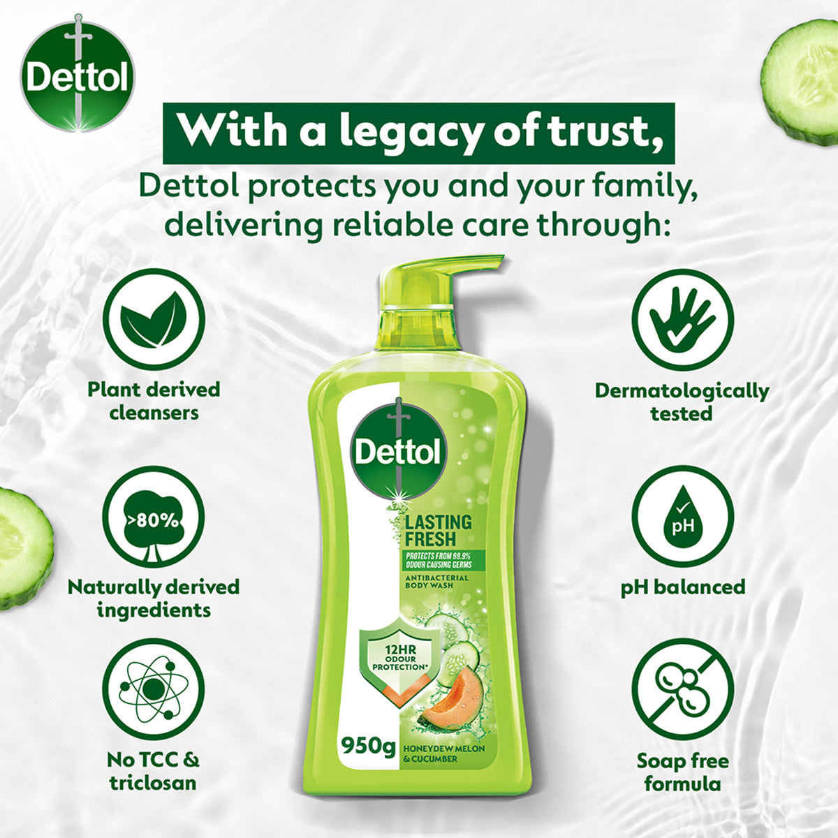DETTOL SHOWER GEL LASTING FRESH 900G