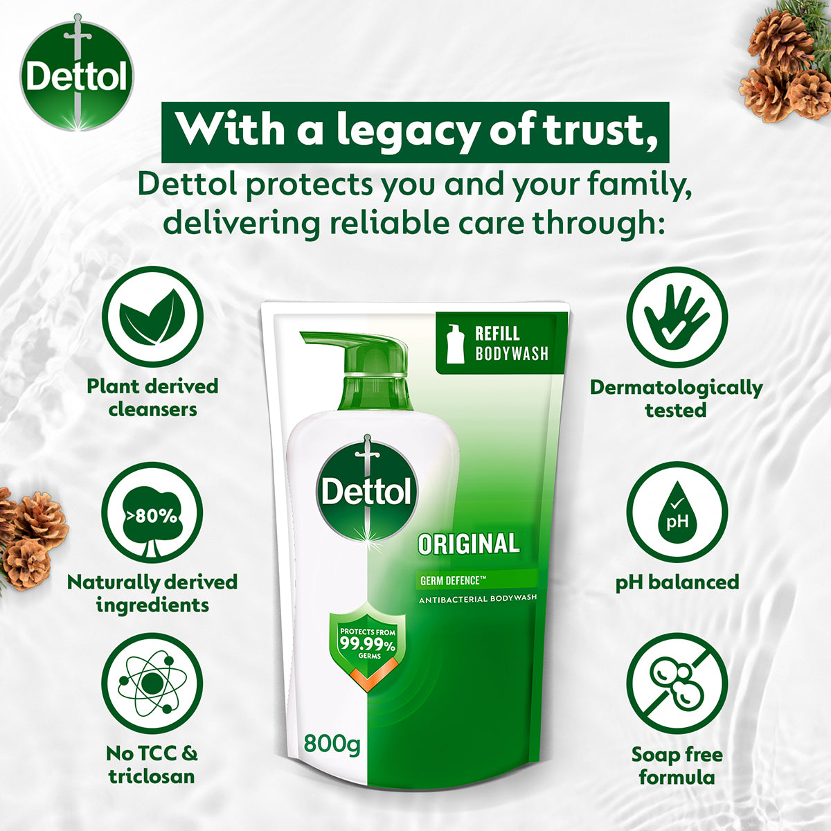 DETTOL SHOWER GEL ORIGINAL (VALUE REFILL) 800G
