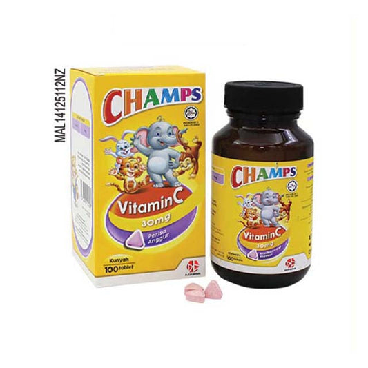 CHAMPS C 30MG CHEWABLE BLACKCURRANT 100S