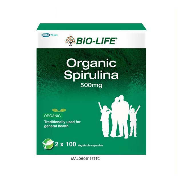 BIO-LIFE ORGANIC SPIRULINA VEGECAP 100SX2