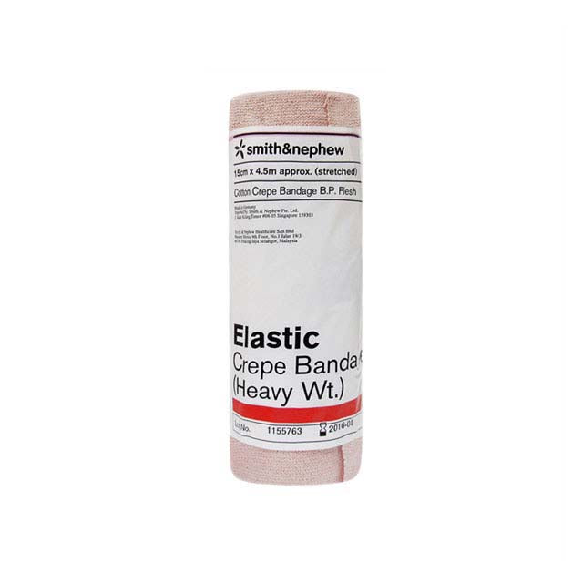 SMITH & NEPHEW ELASTIC CREPE BANDAGE HEAVY WEIGHT 15CMX4.5M (83209) 1S
