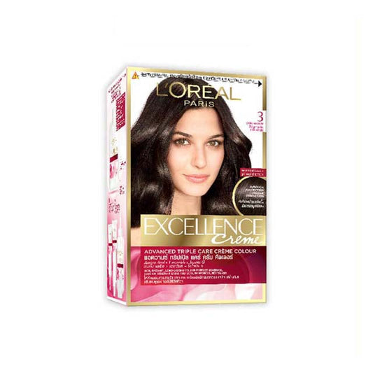 LOREAL EXCELLENCE CREME HAIR COLOUR - 3 NATURAL DARK BROWN