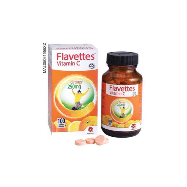 FLAVETTES C 250MG ORANGE 100STAB