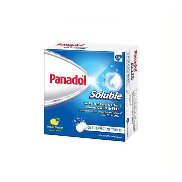 PANADOL SOLUBLE LEMON 500MG 20S