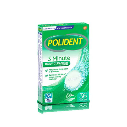 POLIDENT 3 MINUTES DAILY CLEANSER TAB 36S