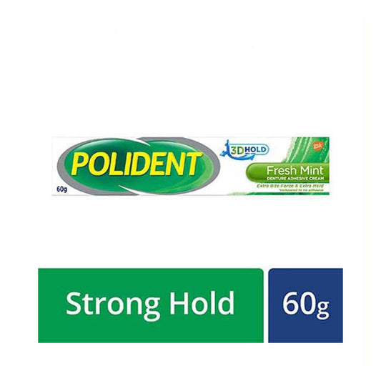POLIDENT FRESH MINT DENTURE ADHESIVE CREAM 60G