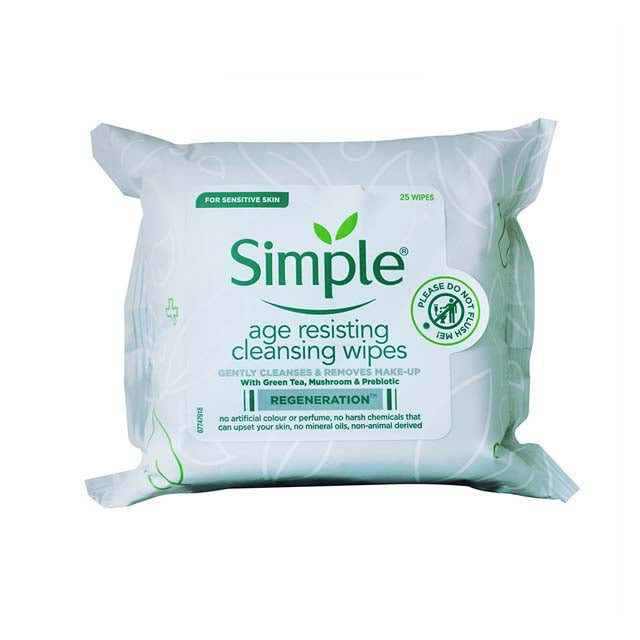 SIMPLE REGENERATION AGE RESISTING CLEANSING WIPES