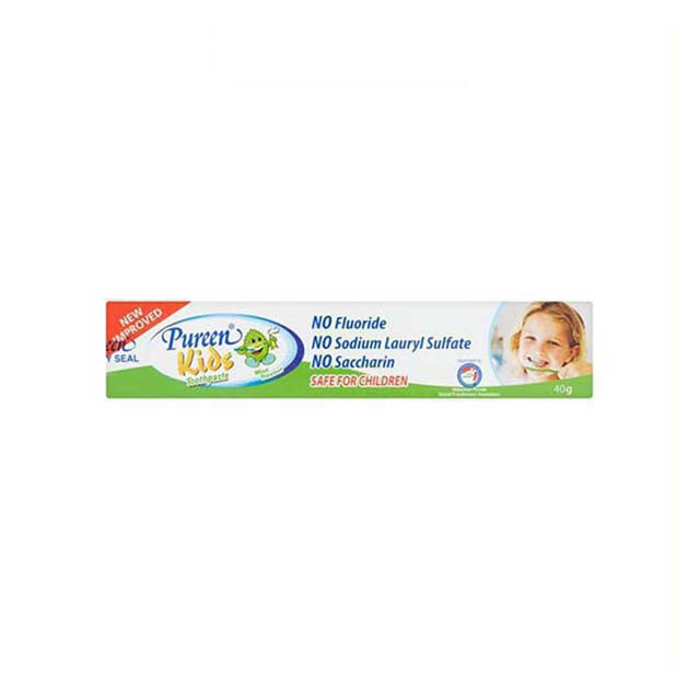 PUREEN KIDS TOOTHPASTE FLOURIDE FREE MINT 40G