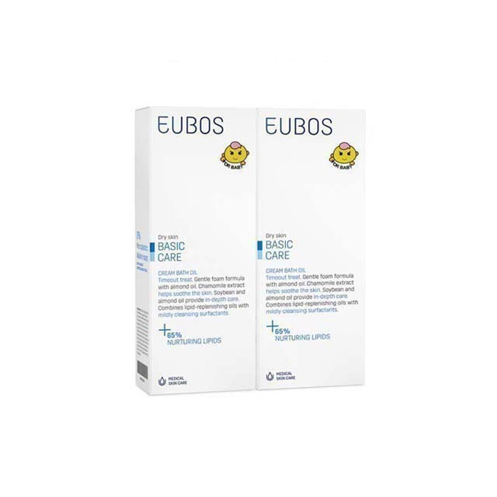 EUBOS BABY CREAM BATH OIL 200ML 2S+GIFT