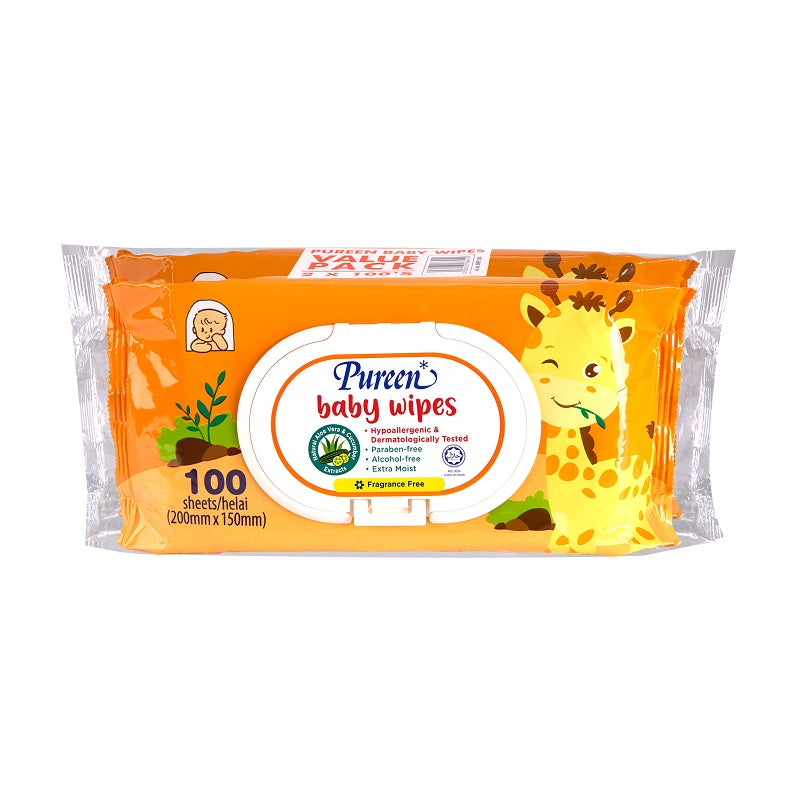 PUREEN BABY WIPE FRAGRANCE-FREE 100SX2