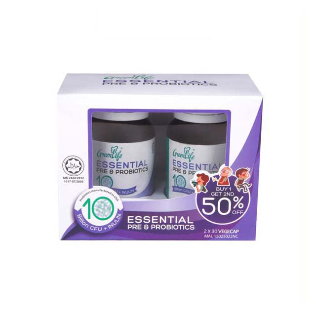 GREENLIFE ESSENTIAL PRE & PROBIOTICS CAPSULE 30SX2