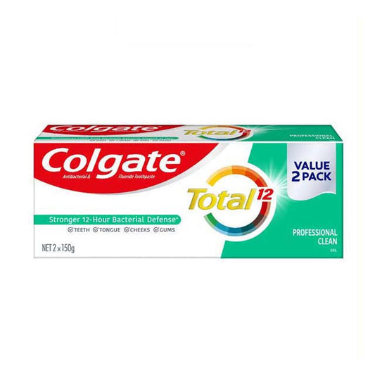 COLGATE TOOTHPASTE TOTAL PROFESSIONAL CLEAN GEL 150G 2S