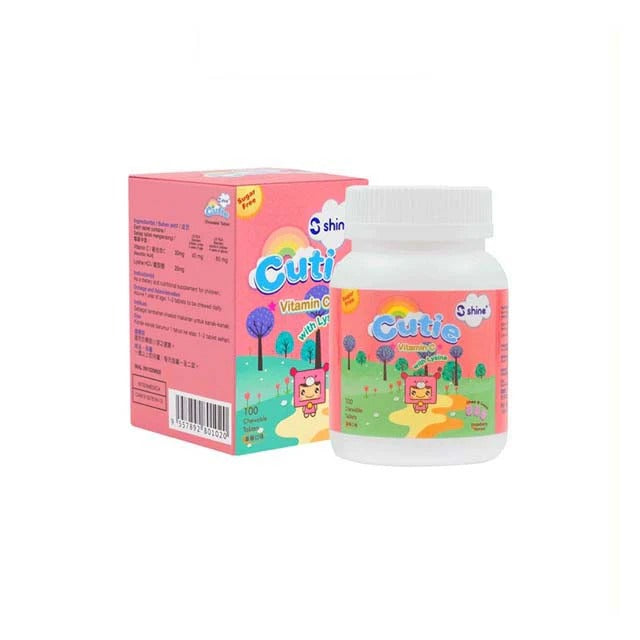 SHINE VIT C CUTIE 100MG W LYSINE CHEWABLE TAB (STRAW) 100S