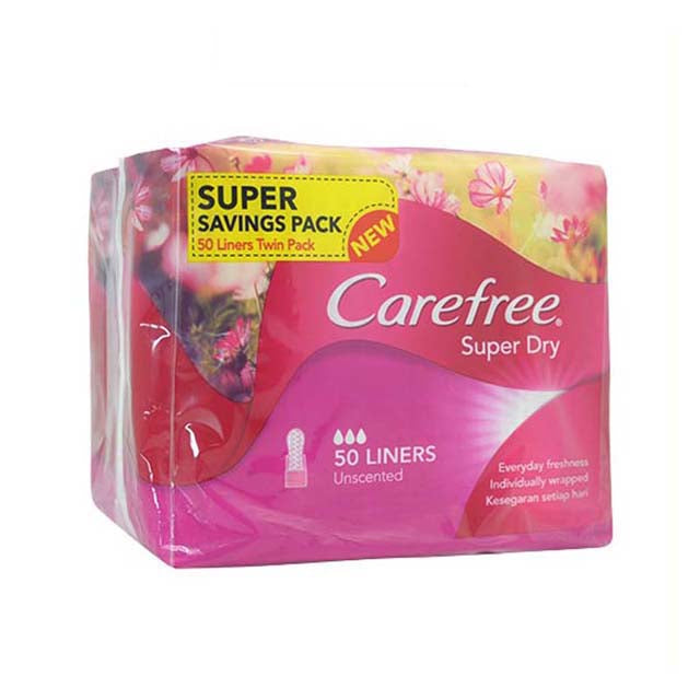 CAREFREE SUPER DRY LINER UNSCENTED 50SX2