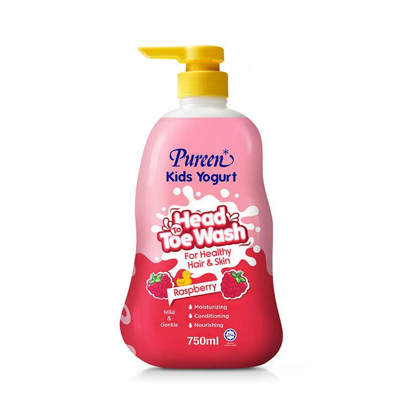 PUREEN KIDS YOGURT HEAD TO TOE WASH RASPBERRY 750ML