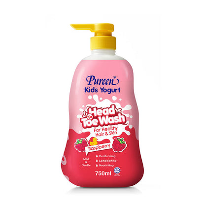 PUREEN KIDS YOGURT HEAD TO TOE WASH RASPBERRY 750ML