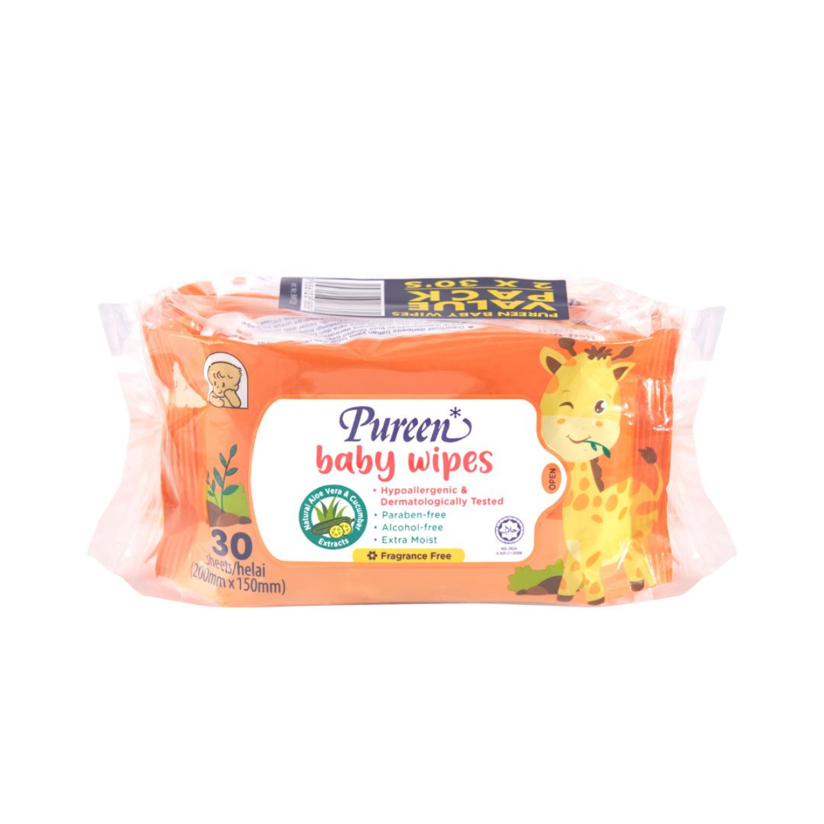 PUREEN BABY WIPE FRAGRANCE-FREE BWFF2030 1S