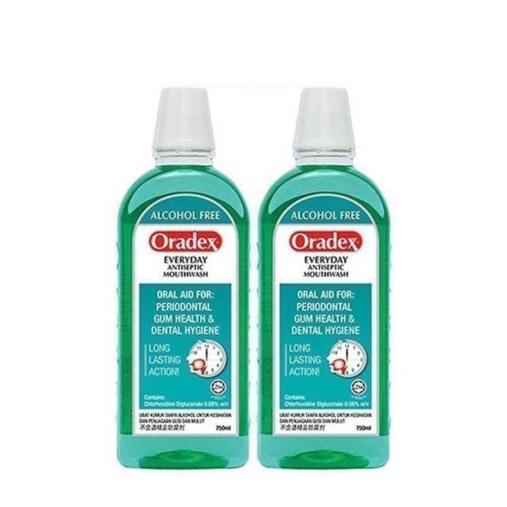 ORADEX EVERYDAY MOUTHWASH 750ML X 2 + G