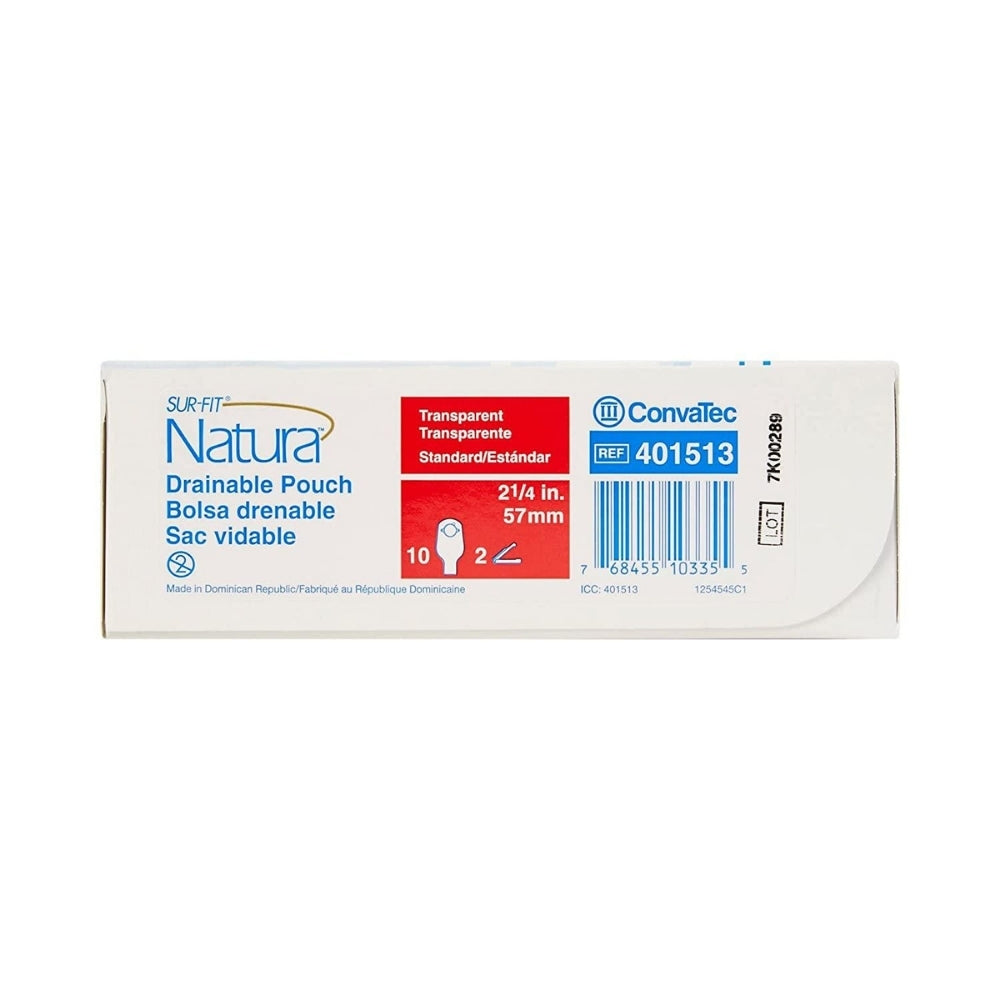 CONVATEC SURFIT NUTRA DRAIN POUCH 12 STAD TRANS 57MM (401513) 10S
