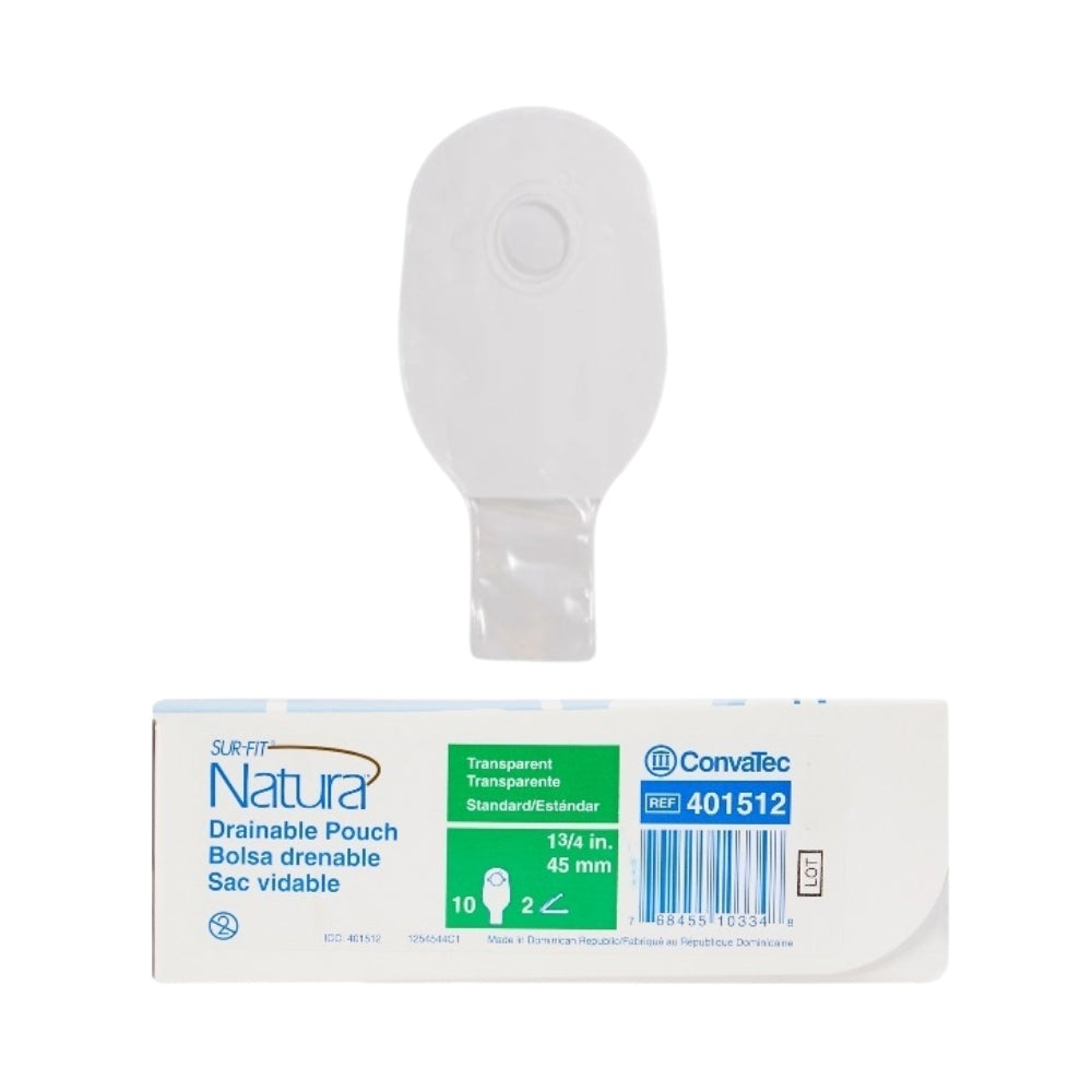CONVATEC SURFIT NUTRA DRAIN POUCH 12 STAD TRANS 45MM (401512) 10S