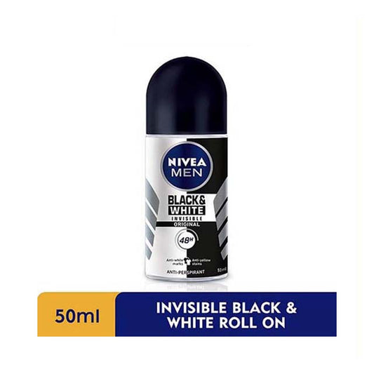 NIVEA FOR MEN DEODORANT BLACK+WHITE ROLL ON 50ML